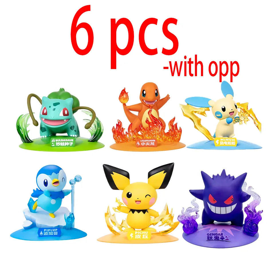 12 Pok é mon Action Dolls Pikachu Blind Box Anime Models Desktop Decorations Pok é mon Toys Children's Birthday Gifts
