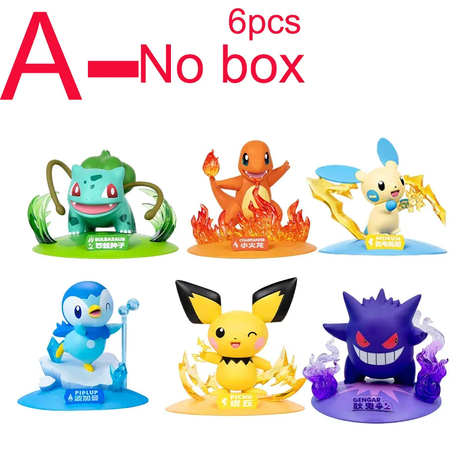 12 Pokémon Action Dolls Pikachu Blind Box Anime Models Desktop Decorations
