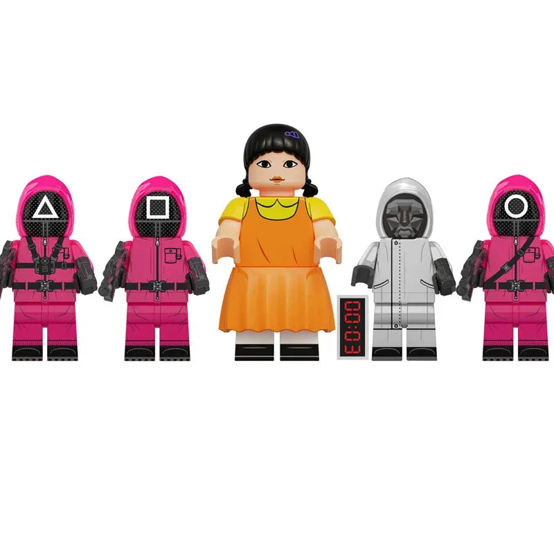 17pcs New Squid Game3 Anime Cartoon TV Bricks Toy Dolls Building Blocks