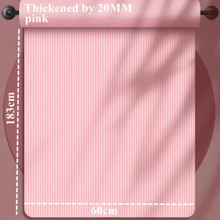183×60cm Thick Yoga Mat Anti-skid Sports Fitness Mat 20MM Comfort Foam Yoga Matt for Exercise Yoga and Pilates Gymnastics Mat