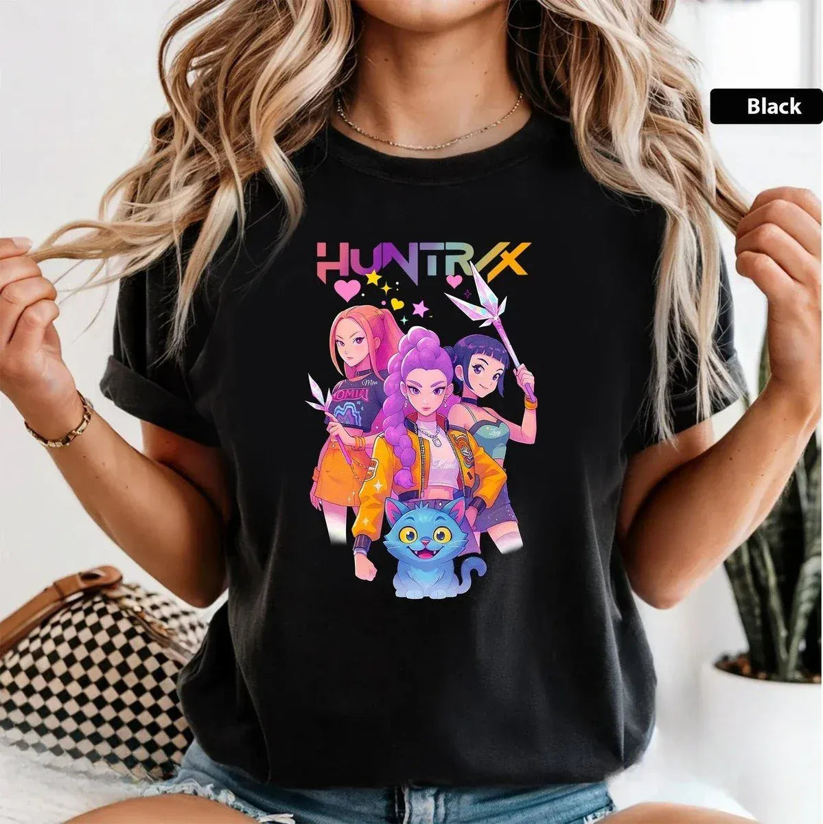 2026 Kpop Demon Hunters Graphic T Shirt Women Man Loose Casual Short Sleeve Tee Streetwear Fashion Summer Y2k Cartoon Print Tops