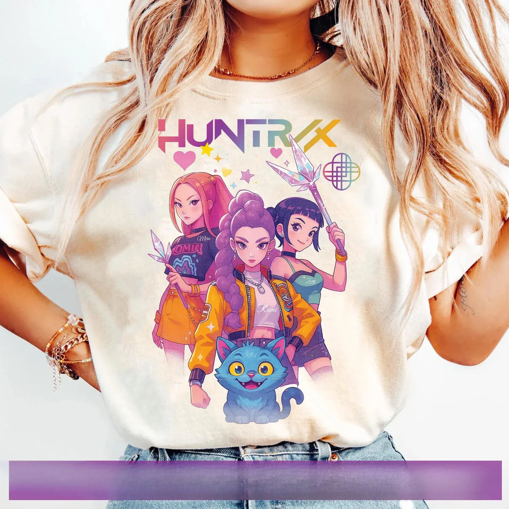 2026 Kpop Demon Hunters Graphic T Shirt Women Man Loose Casual Short Sleeve Tee Streetwear Fashion Summer Y2k Cartoon Print Tops