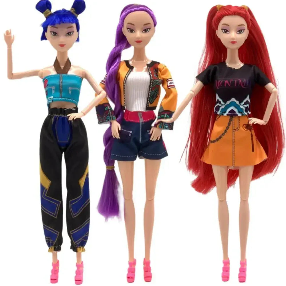 30cm KPOP Demon Hunters Rumi Mira Zoey Doll With Clothes Shoes Girls Dress Up Fans Collections