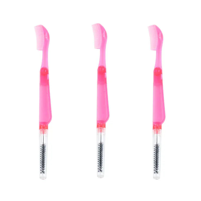 3PCS Stainless Steel Dual-Ended Eyelash Comb & Eyebrow Brush
