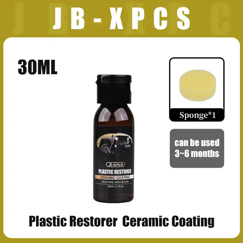 Car Plastic Restorer Ceramic Coating 2-3 Years Long-Lasting Protect Repair Whitening Black Shine Plastic Trim & Rubber Care