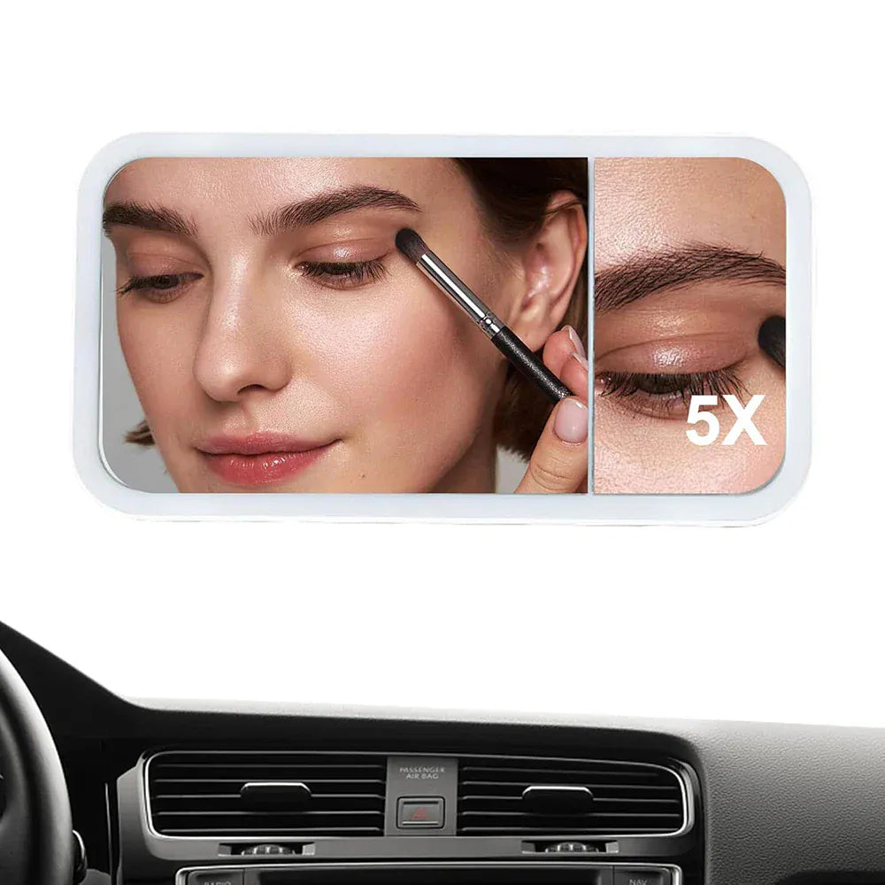 Car Vanity Makeup Mirror with Lights, Dimmable Touch Control LED