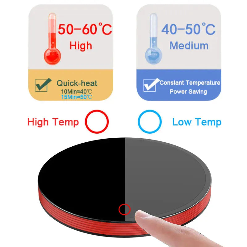 Coffee Mug Cup Warmer Electric Smart Coaster for Home or Office with 2 Temperatures Settings