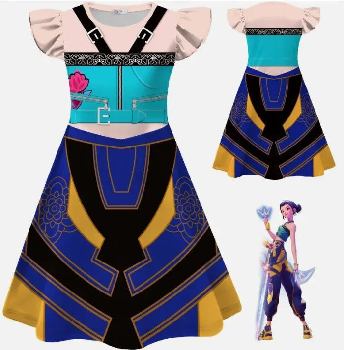 New Movie K-POP Demon Hunters Cosplay Costume for Kids rumi zoey mira Dress Halloween Anime Hunter Girls Dress