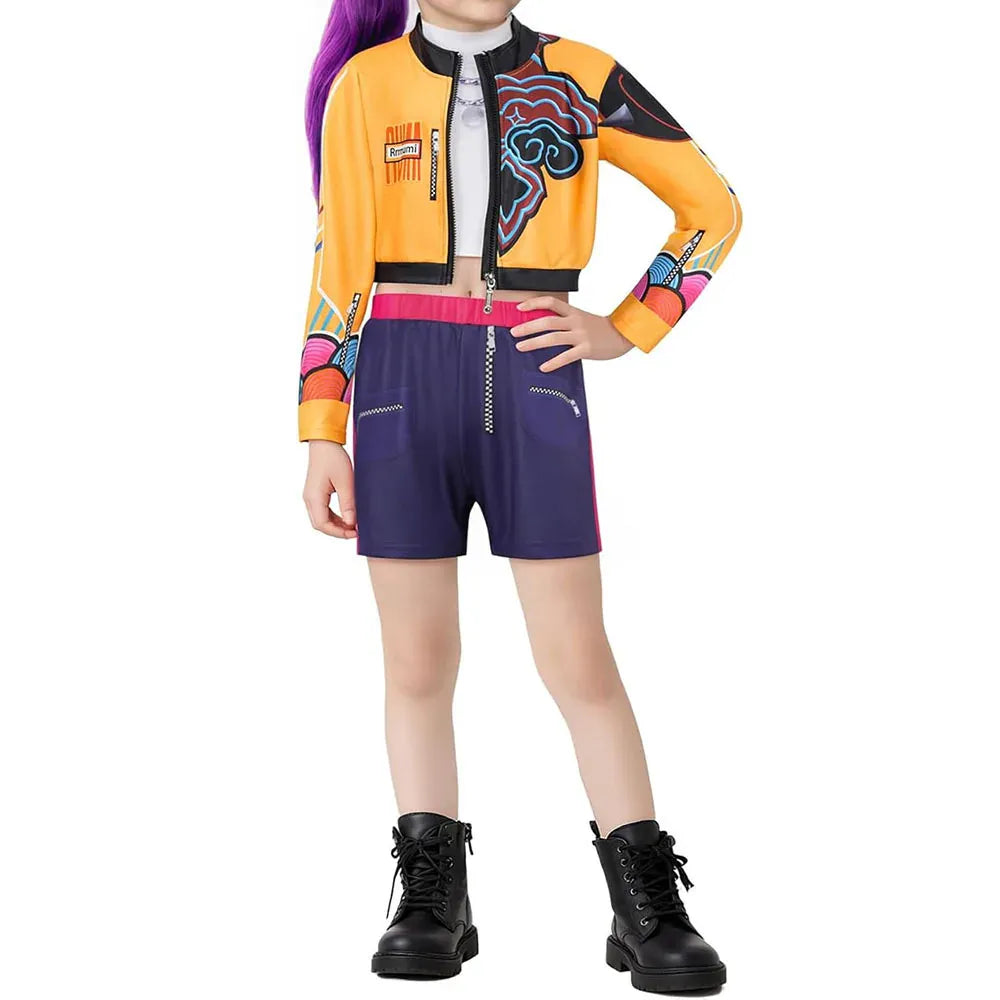 New Movie K-POP Demon Hunters Cosplay Costume for Kids rumi zoey mira Dress Halloween Anime Hunter Girls Dress