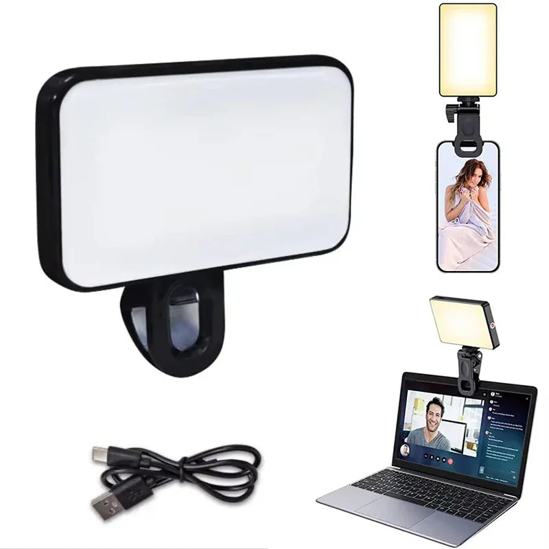 Portable Mini Selfie Fill Light - 3 Color Modes USB-C Rechargeable