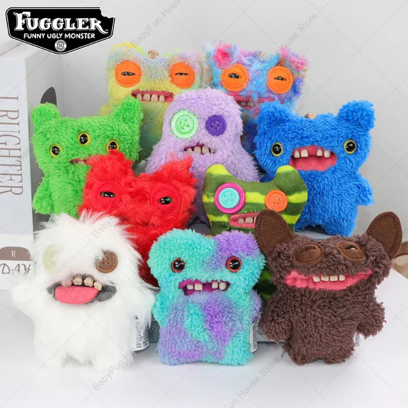 Original Fuggler Ugly Teeth Monsters Plush Toys Keychains Fugglers Wide Eyed Weirdo Annoyed Alien Rabbit Peluche Dolls Pendants