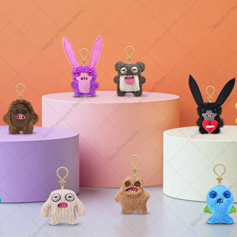 Original Fuggler Ugly Teeth Monsters Plush Toys Keychains Fugglers Wide Eyed Weirdo Annoyed Alien Rabbit Peluche Dolls Pendants