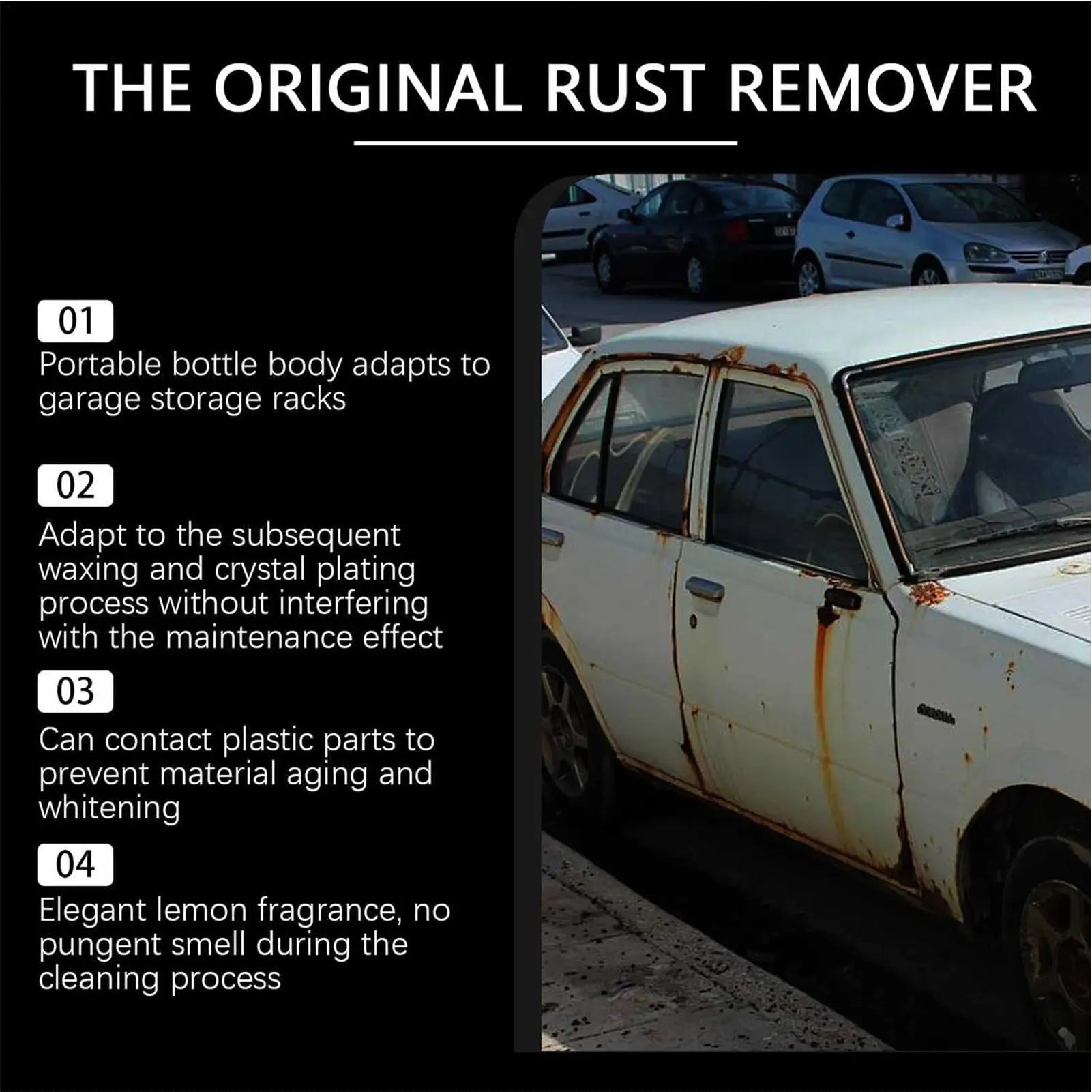 Rust Remover Spray Automotive Rust Remover Effective Concentrated 1 Fl.oz Fast-Acting Long-Lasting Cleaner for Household