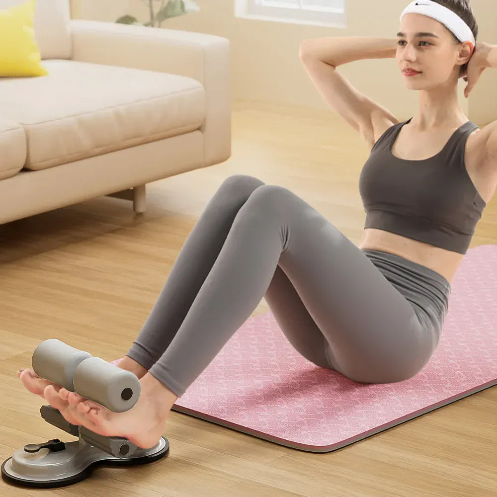 Sit-Up Assistant with Suction Cups - Adjustable Ankle Support Bar