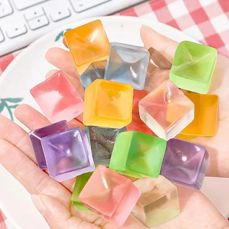 Squishy Ice Cube Stress Ball - 3 Pack Sensory Fidget Toy